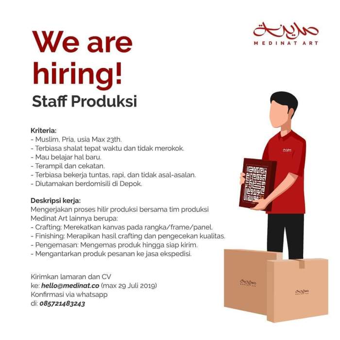Lowongan Kerja Staff Produksi | AtmaGo
